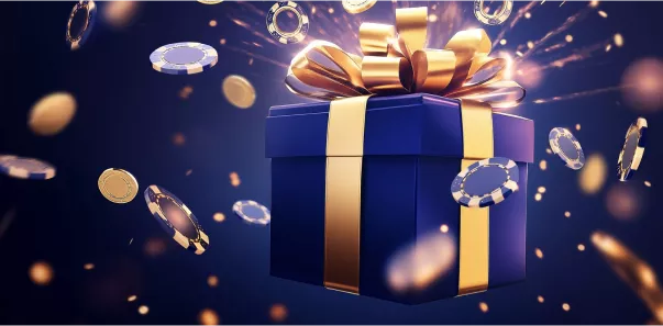 Gift box with golden ribbon